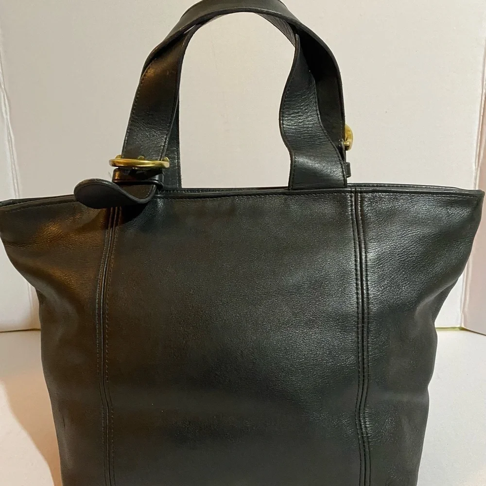 COPY - Coach vintage black leather tote handbag
